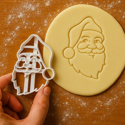 Emporte piece noel Père Noël sur pâte