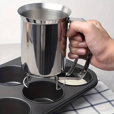 Entonnoir à piston inox avec poignée et support