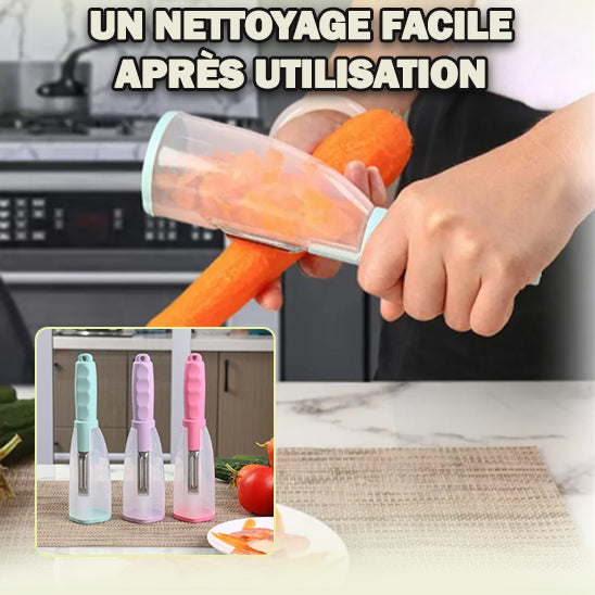 Légum'Easy™- Eplucheur Multifonctionnel avec Boîte de Rangement