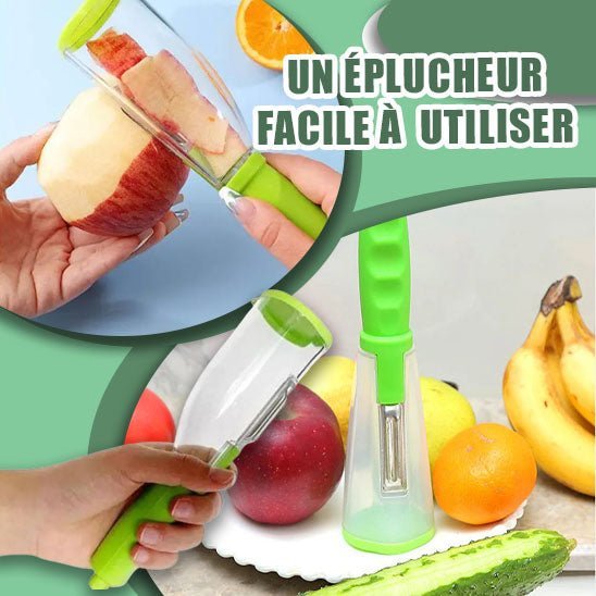 Légum'Easy™- Eplucheur Multifonctionnel avec Boîte de Rangement - Ibrysa