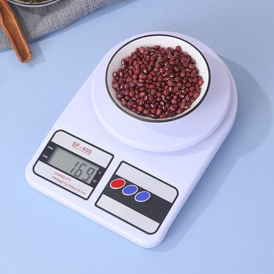 Balance Cuisine digitale avec bol de haricots
