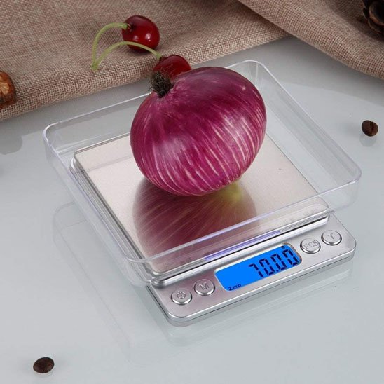 Balance cuisine digitale avec plateau transparent amovible