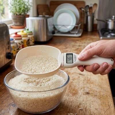 Cuillère doseuse digitale avec riz et écran LCD