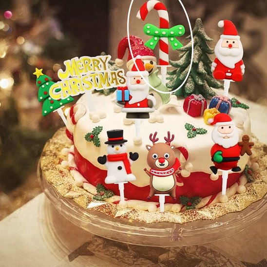deco gateau Noël Père Noël renne et sucette
