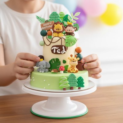 Décoration gateau anniversaire anniversaire avec enfants décorant gâteau animalier
