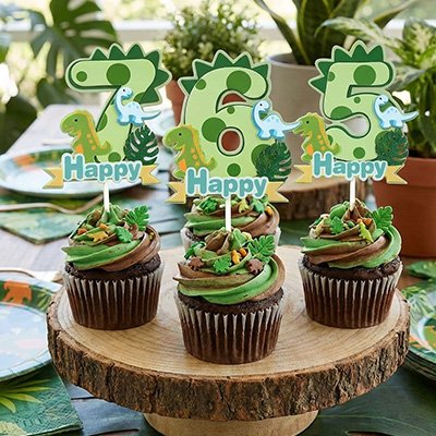 Décoration gateau anniversaire avec cupcakes et chiffres Happy