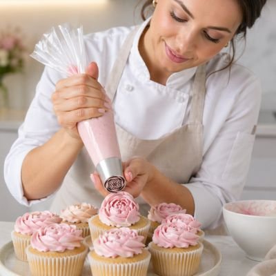 Douille patisserie fleur pour décoration cupcakes roses