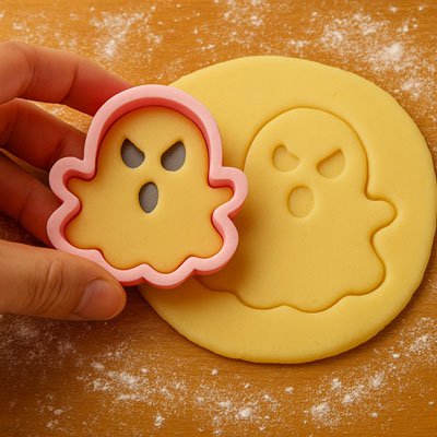 Emporte piece halloween fantôme effrayant sur pâte
