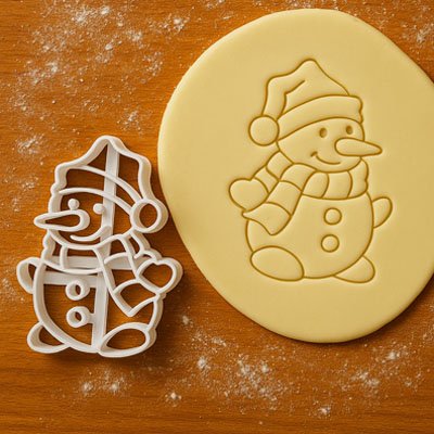 Emporte piece noel bonhomme de neige sur pâte
