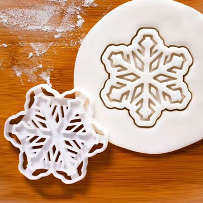 Emporte piece noel flocon de neige sur pâte