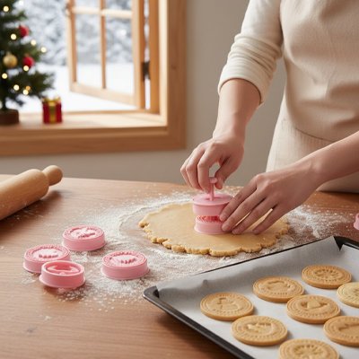 Emporte piece noel rose pour biscuits festifs