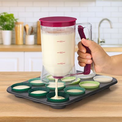 Entonnoir à piston gradué pour remplissage cupcakes