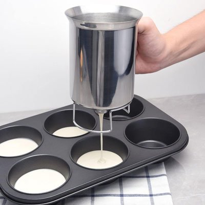 Entonnoir à piston inox remplissage précis moules pâtisserie
