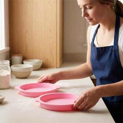 Femme préparant des Moules a manqué roses sur le plan de travail