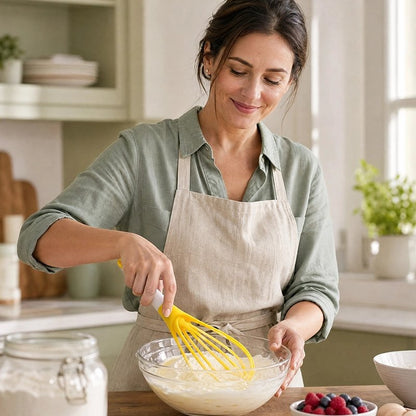 Fouet Cuisine jaune avec pâte crémeuse