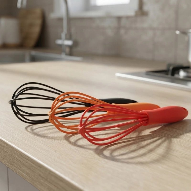 Fouet Cuisine noir orange et rouge