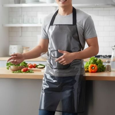 Homme préparant des ingrédients avec un Tablier de cuisine 