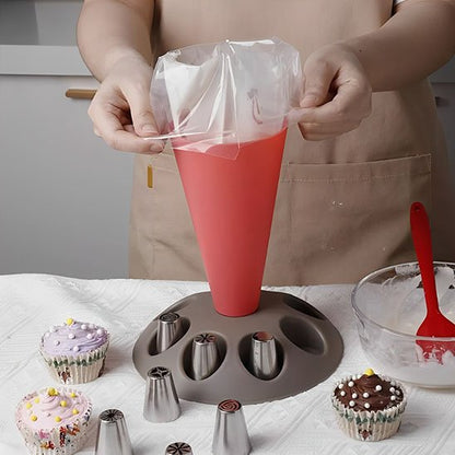 Mise en place d'une poche à douille pour la décoration de cupcakes