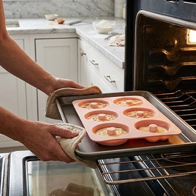 Moule à donuts silicone avec préparation au four