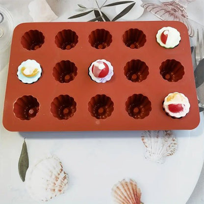 Moules en silicone​ quinze cavités forme cannelée