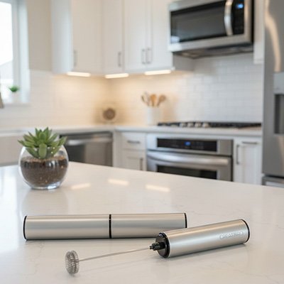 Mousseur a lait électrique inox avec fouet