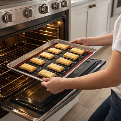 Tapis de cuisson antiadhésif avec biscuits au four