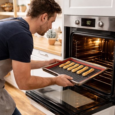 Tapis de cuisson silicone pour pâtisseries dorées