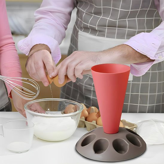 Utilisation d'une poche à douille pour casser des œufs