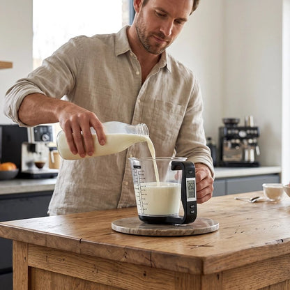 Verre doseur digital avec lait
