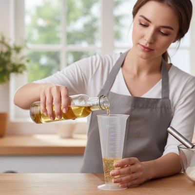Verre doseur gradué pour mesurer huile avec précision