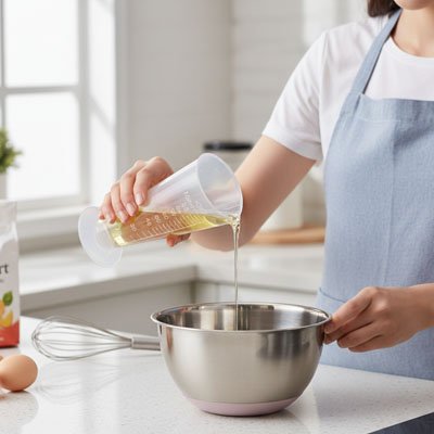 Verre doseur gradué pour préparation liquide en pâtisserie